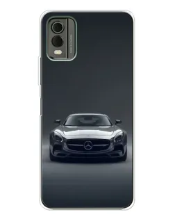 Чехол для Nokia C32 с картинкой «Mercedes на черном»