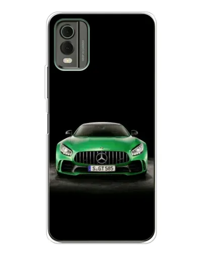 Чехол для Nokia C32 с картинкой «Mercedes — неоновый лого»