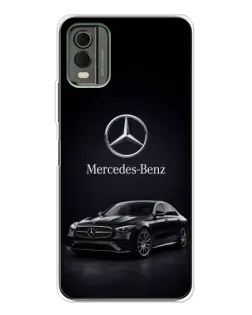 Чехол для Nokia C32 с картинкой «Mercedes — решетка радиатора»