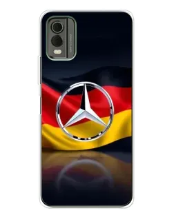 Чехол для Nokia C32 с картинкой «Mercedes — флаг Германии»