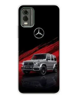 Чехол для Nokia C32 с картинкой «Mercedes G-Class красный»