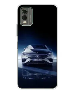 Чехол для Nokia C32 с картинкой «Ночной Mercedes EQ»