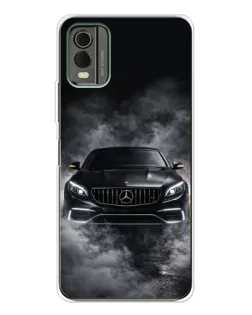 Чехол для Nokia C32 с картинкой «Mercedes в дыму»