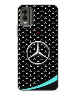 Чехол для Nokia C32 с картинкой «Mercedes — бирюзовый акцент»