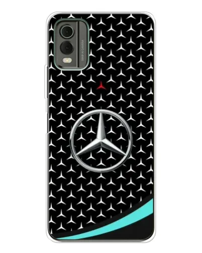 Чехол для Nokia C32 с картинкой «Mercedes — бирюзовый акцент»