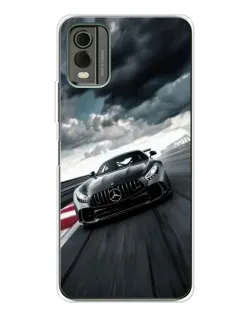 Чехол для Nokia C32 с картинкой «Гоночный Mercedes AMG»