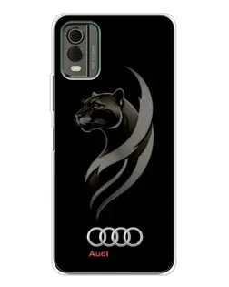 Чехол для Nokia C32 с картинкой «Графика — пантера и Audi»