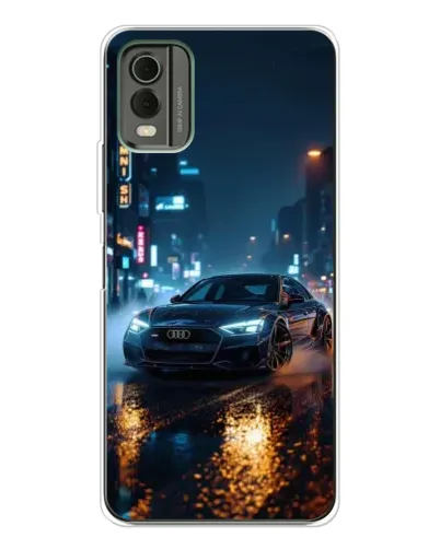 Чехол для Nokia C32 с картинкой «Ночной город и Audi» Чехол для Nokia C32 с картинкой «Ночной город и Audi»