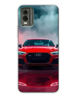 Чехол для Nokia C32 с картинкой «Audi RS — красный стиль»