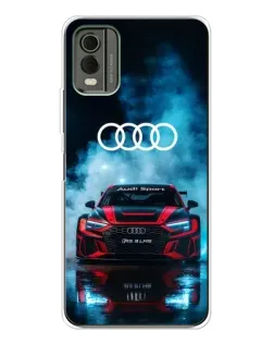 Чехол для Nokia C32 с картинкой «Audi Sport — неон»