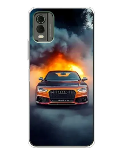 Чехол для Nokia C32 с картинкой «Audi в огненном дыму» Чехол для Nokia C32 с картинкой «Audi в огненном дыму»