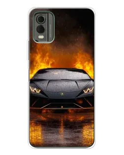 Чохол для Nokia C32 з картинкою «Lamborghini у вогні»