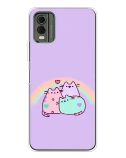 Чехол для Nokia C32 с картинкой «Радужные Пушины»