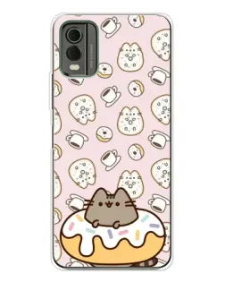 Чехол для Nokia C32 с картинкой «Пушин на пончике»