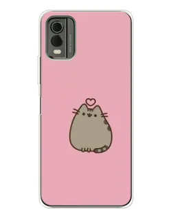 Чехол для Nokia C32 с картинкой «Pusheen сердце»