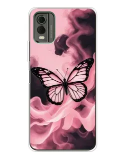 Чехол для Nokia C32 с картинкой «Бабочка в дыму»
