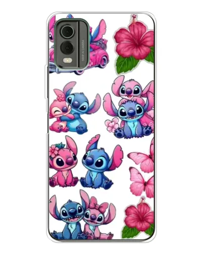 Чехол для Nokia C32 с картинкой «Стикеры Stitch и Angel» Чехол для Nokia C32 с картинкой «Стикеры Stitch и Angel»
