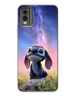 Чехол для Nokia C32 с картинкой «Стич на рассвете»