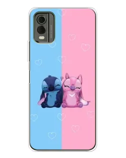 Чехол для Nokia C32 с картинкой «Stitch и Angel Love»