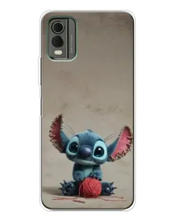 Чехол для Nokia C32 с картинкой «Стич на коричневом фоне»