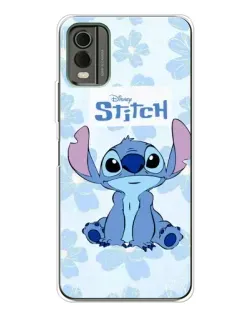 Чехол для Nokia C32 с картинкой «Stitch среди цветов»