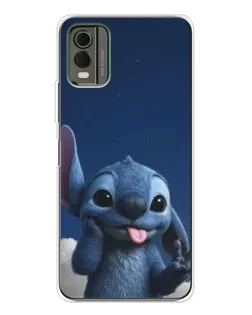 Чехол для Nokia C32 с картинкой «Стич в облаках»