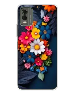 Чехол для Nokia C32 с картинкой «Цветочная феерия»