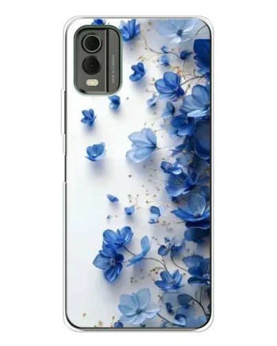 Чехол для Nokia C32 с картинкой «Голубой цветочный каскад» Чехол для Nokia C32 с картинкой «Голубой цветочный каскад»