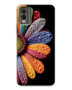 Чехол для Nokia C32 с картинкой «Радужный цветок»