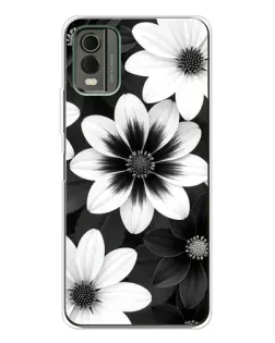 Чехол для Nokia C32 с картинкой «Монохромные астры»