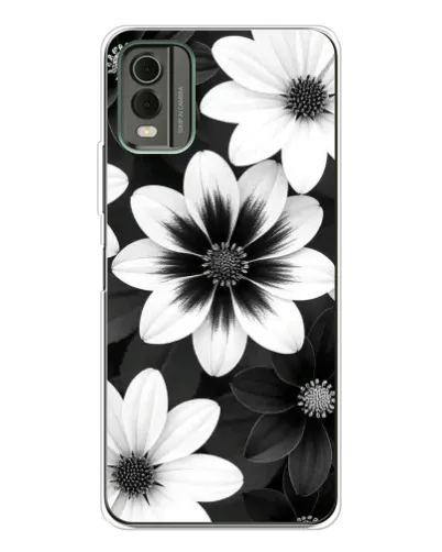 Чехол для Nokia C32 с картинкой «Монохромные астры» Чехол для Nokia C32 с картинкой «Монохромные астры»