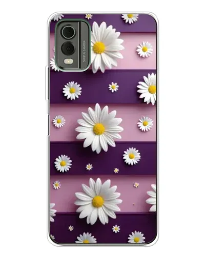 Чехол для Nokia C32 с картинкой «Ромашки на фиолетовом» Чехол для Nokia C32 с картинкой «Ромашки на фиолетовом»
