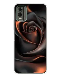 Чехол для Nokia C32 с картинкой «Шелковая черная роза»