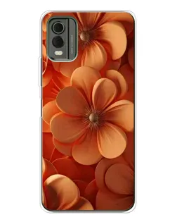 Чехол для Nokia C32 с картинкой «Оранжевый макро цветок»