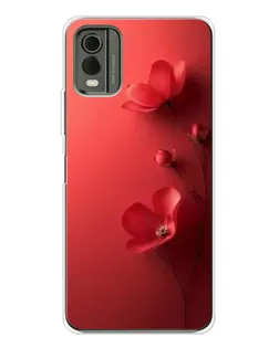 Чехол для Nokia C32 с картинкой «Маковые соцветия»