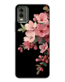Чехол для Nokia C32 с картинкой «Розовая ветка сакуры»