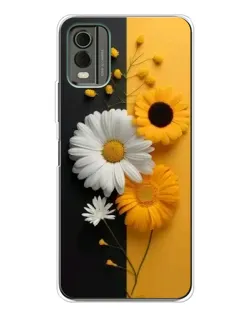 Чехол для Nokia C32 с картинкой «Подсолнух и ромашка»