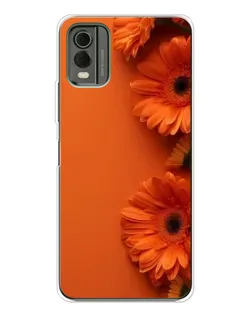 Чехол для Nokia C32 с картинкой «Оранжевые герберы»