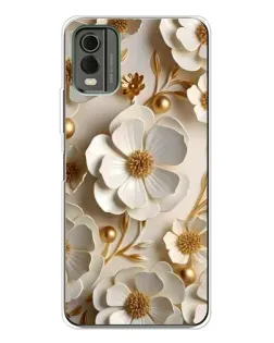 Чехол для Nokia C32 с картинкой «Белие бумажние  цвети»