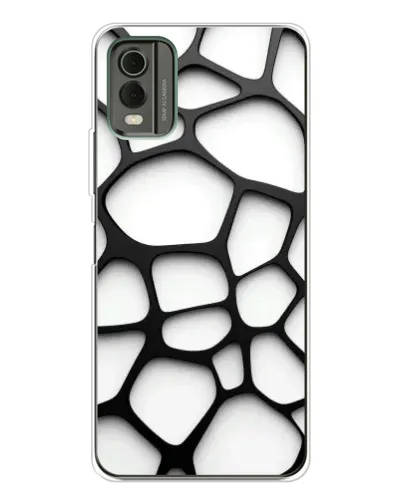 Чехол для Nokia C32 с картинкой «Белая объемная сетка» Чехол для Nokia C32 с картинкой «Белая объемная сетка»