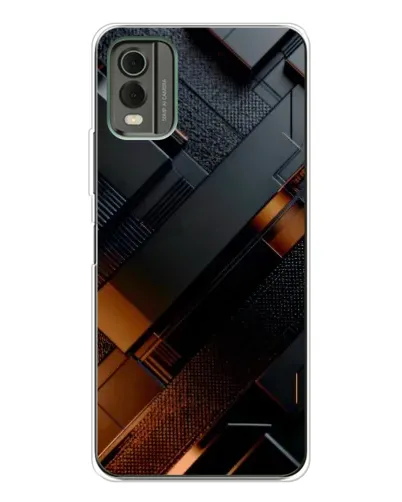 Чехол для Nokia C32 с картинкой «Черные геометрические блоки» Чехол для Nokia C32 с картинкой «Черные геометрические блоки»