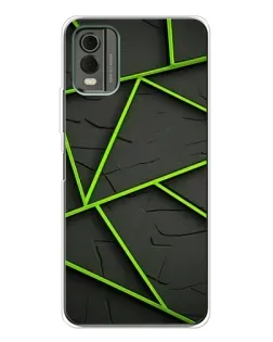 Чехол для Nokia C32 с картинкой «Зеленые геометрические линии»