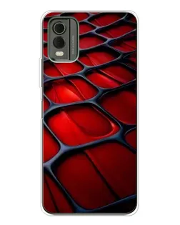Чехол для Nokia C32 с картинкой «Красная глянцевая сетка»