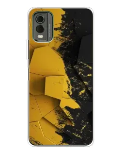 Чехол для Nokia C32 с картинкой «Золотые осколки геометрии»