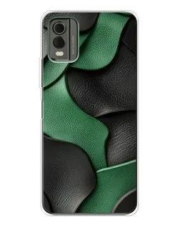 Чехол для Nokia C32 с картинкой «Зеленые кожаные волны»