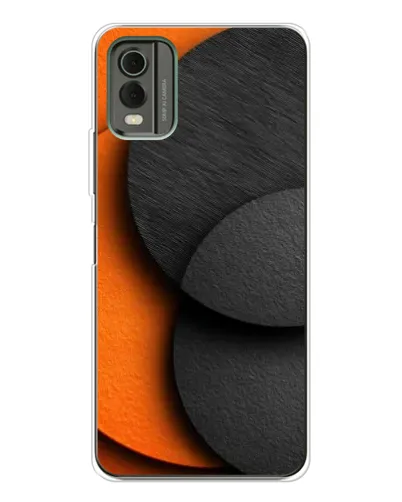 Чехол для Nokia C32 с картинкой «Геометрия оранжевых кругов» Чехол для Nokia C32 с картинкой «Геометрия оранжевых кругов»