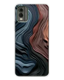 Чехол для Nokia C32 с картинкой «Цветные волны каньона»