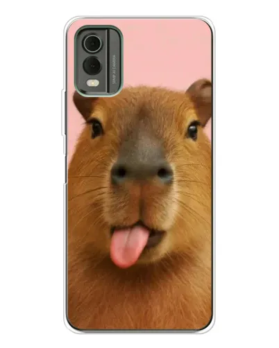 Чехол для Nokia C32 с картинкой «Капибара с языком» Чехол для Nokia C32 с картинкой «Капибара с языком»