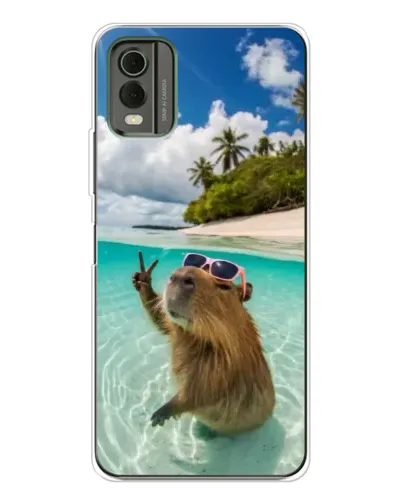 Чехол для Nokia C32 с картинкой «Капибара на море» Чехол для Nokia C32 с картинкой «Капибара на море»