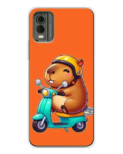Чехол для Nokia C32 с картинкой «Капибара на скутере» Чехол для Nokia C32 с картинкой «Капибара на скутере»